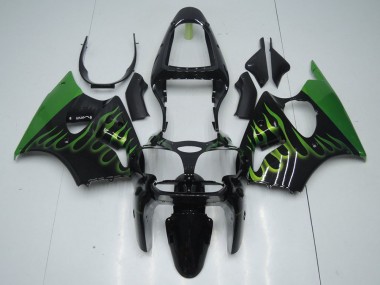 Carene Moto ZX6R 00-02 - Nero con Verde Fiamma