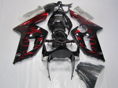 Carene Moto ZX6R 03-04 - Nero Rosso Fiamma