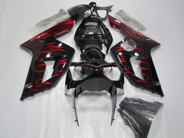 Carene Moto ZX6R 03-04 - Nero Rosso Fiamma Carene Moto ZX6R 03-04 - Nero Rosso Fiamma
