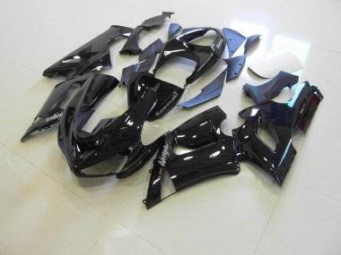 Carene Moto ZX6R 05-06 - Lucido Nero Argento Decalcomanie