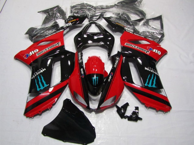 Carene Moto ZX6R 07-08 - Rosso Nero Monster Carene Moto ZX6R 07-08 - Rosso Nero Monster