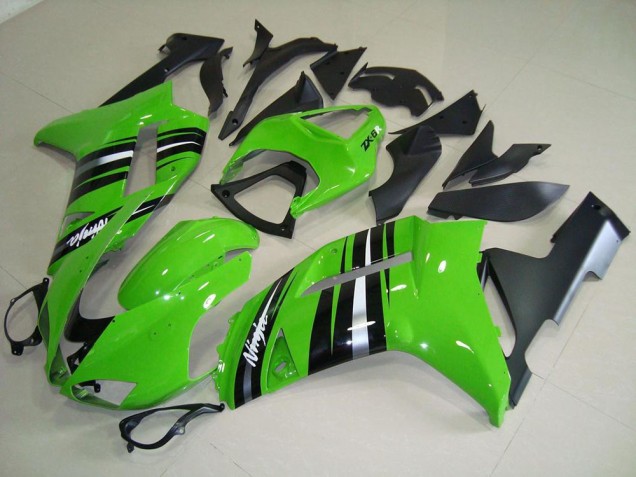 Carene Moto ZX6R 07-08 - Verde & Argento Banda Carene Moto ZX6R 07-08 - Verde & Argento Banda