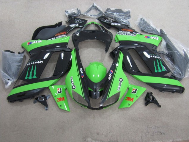 Carene Moto ZX6R 07-08 - Verde Nero 3M Monster Carene Moto ZX6R 07-08 - Verde Nero 3M Monster