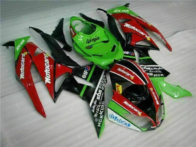 Carene Moto ZX6R 09-12 - Nero Rosso Verde Motocard Carene Moto ZX6R 09-12 - Nero Rosso Verde Motocard
