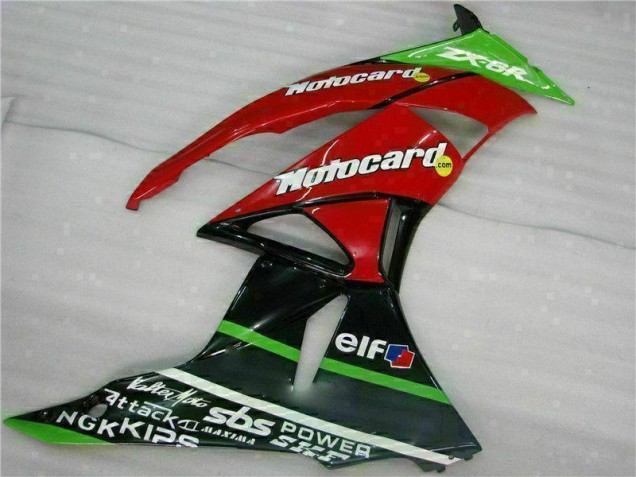 Carene Moto ZX6R 09-12 - Nero Rosso Verde Motocard Carene Moto ZX6R 09-12 - Nero Rosso Verde Motocard