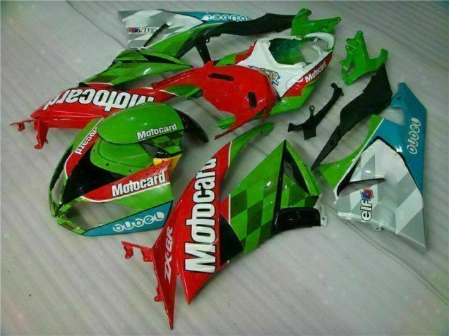 Carene Moto ZX6R 09-12 - Rosso Verde Motocard Carene Moto ZX6R 09-12 - Rosso Verde Motocard