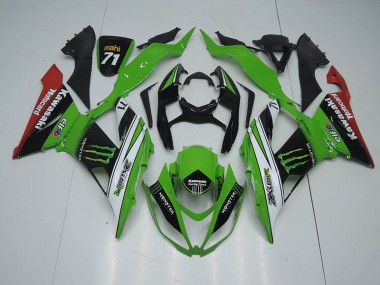 Carene Moto ZX6R 13-18 - Nero Verde Bianco Monster