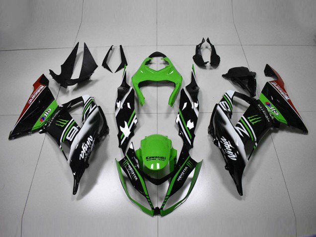 Carene Moto ZX6R 13-18 - Verde Nero Bianco