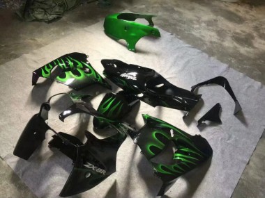 Carene Moto ZX9R 00-01 - Lucido Nero Verde Fiamma