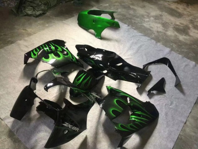 Carene Moto ZX9R 00-01 - Lucido Nero Verde Fiamma