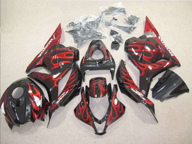Kit Carenatura Moto CBR 600 RR 09-12 - Nero Rosso Fiamma Kit Carenatura Moto CBR 600 RR 09-12 - Nero Rosso Fiamma