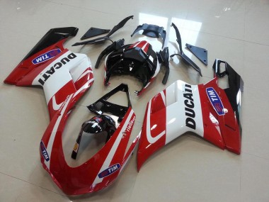 Kit Carenatura Moto Iniezione Ducati 848 1098 1198 07-14 - Rosso Bianco