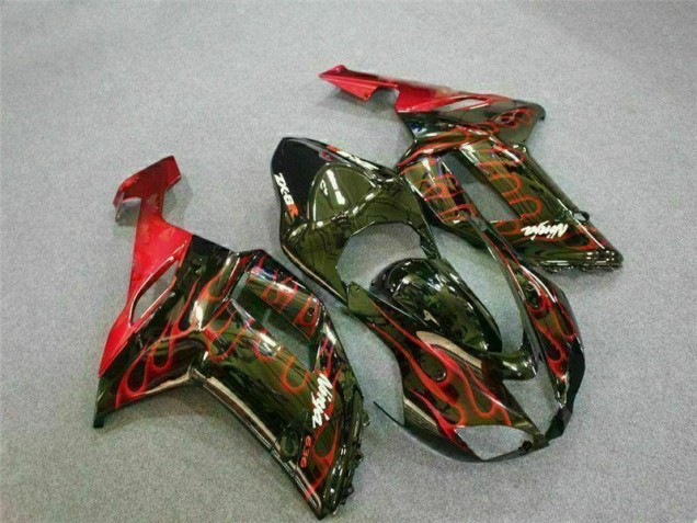Kit Carenatura Moto ZX6R 07-08 - Nero Rosso Fiamma