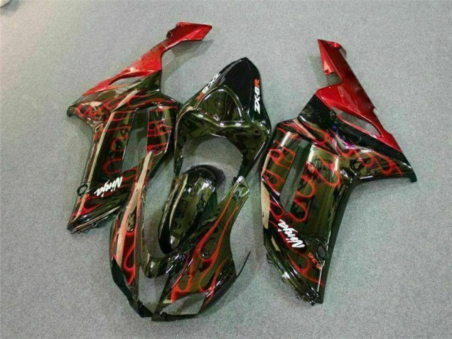 Kit Carenatura Moto ZX6R 07-08 - Nero Rosso Fiamma