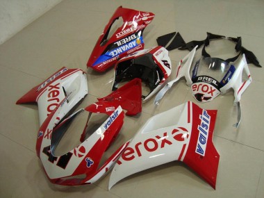 Kit Carenatura Motocicletta Completo ABS Ducati 848 1098 1198 07-14 - Bianco Rosso Xerox
