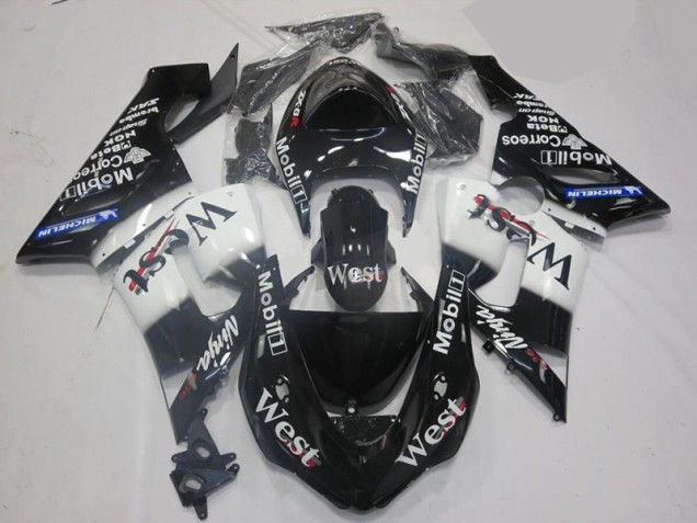 Kit Carene Moto ZX6R 05-06 - Bianco Nero Kit Carene Moto ZX6R 05-06 - Bianco Nero