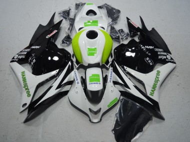 Kit Completo Carenatura Moto ABS CBR 600 RR 09-12 - Nero Bianco Verde Hannspree