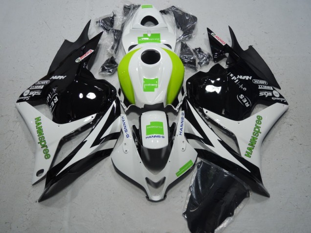 Kit Completo Carenatura Moto ABS CBR 600 RR 09-12 - Nero Bianco Verde Hannspree