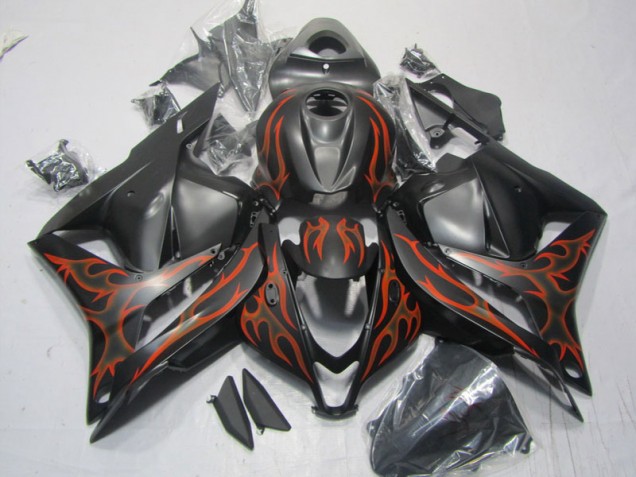 Kit Completo Carenatura Moto ABS CBR 600 RR 09-12 - Nero Rosso Fiamma Kit Completo Carenatura Moto ABS CBR 600 RR 09-12 - Nero Rosso Fiamma