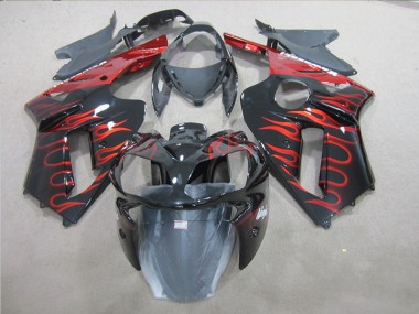 Kit Completo Carenatura Moto ABS ZX6R 07-08 - Nero Rosso Fiamma