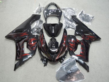 Kits Carenatura Moto Completa ZX6R 05-06 - Nero Rosso Fiamma
