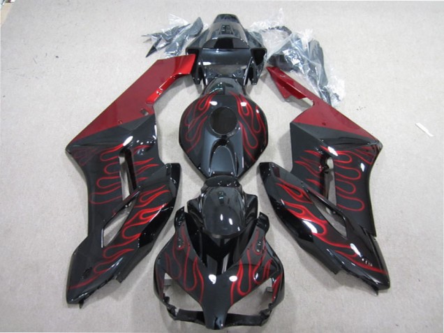 Kits Carenatura Motocicletta Completo ABS CBR 1000 RR 04-05 - Nero Rosso Fiamma Kits Carenatura Motocicletta Completo ABS CBR 1000 RR 04-05 - Nero Rosso Fiamma