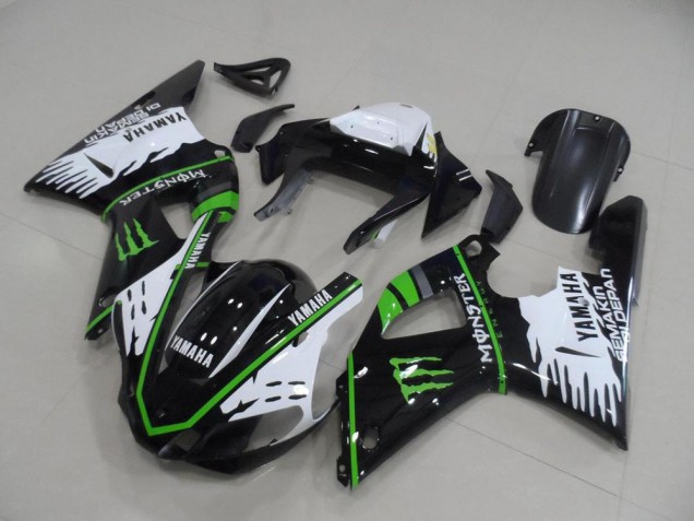 Kits Carene Moto R1 00-01 - Nero Bianco Verde Monster Kits Carene Moto R1 00-01 - Nero Bianco Verde Monster